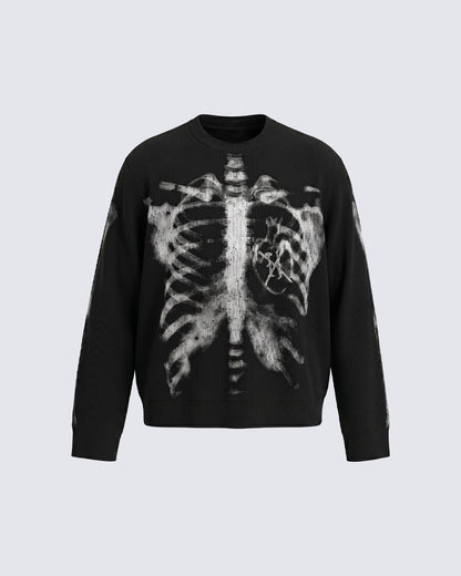 American High Street Dark Skeleton Long Sleeve T-Shirt