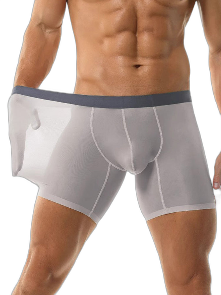 3 Pack Men's Ice Silk Athletic Long Boxer Briefs
