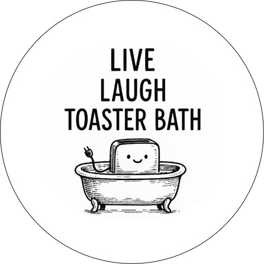Live Laugh Toaster Bath  | Badge | 32mm image 0