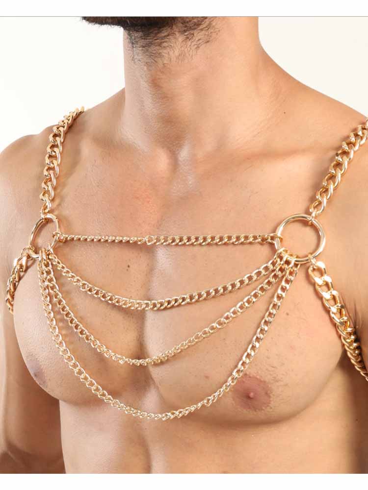 Men's Bondage Restraint Metal Body Chain