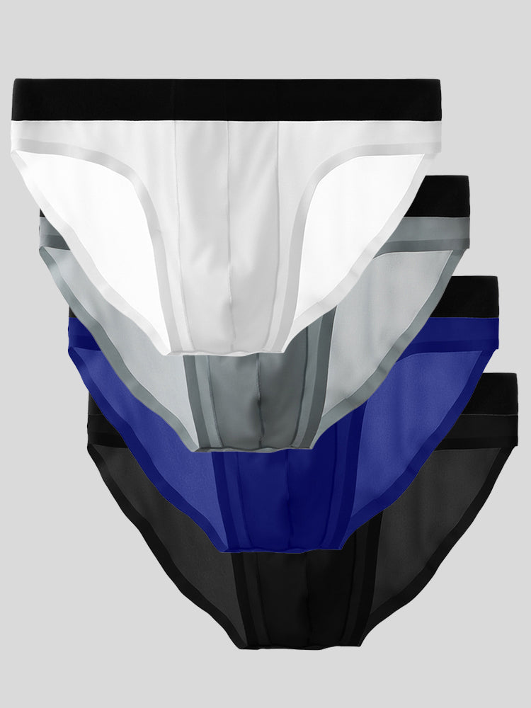 4 Pack Ice Silk Seamless Men's Briefs