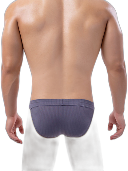 3 Pack Men's Threaded Fabric Briefs with U Convex Pouch