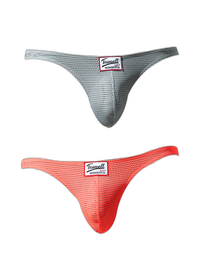 2 Pack Men's Sexy Breathable Mesh Thongs with High Stretch