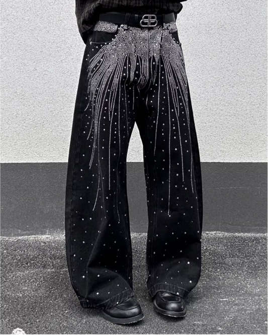 American Retro Street Style Shiny And Versatile Trousers