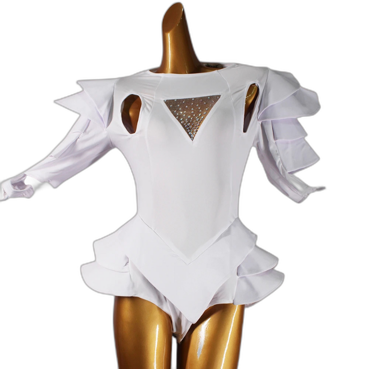 Crystal Couture White Party Bodysuit