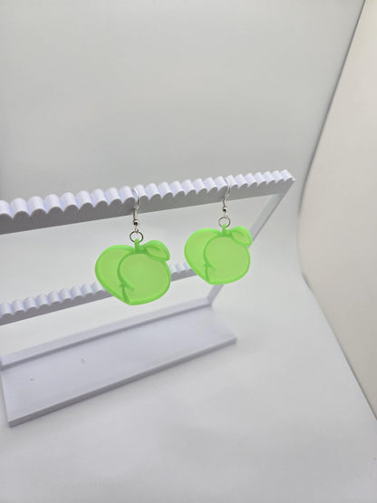 Neon Glow in the Dark Earrings | Festival Rave Jewelry | Quirky Statement Earrings | 3D Printed Plastic Dangle Earrings | Funky Gift