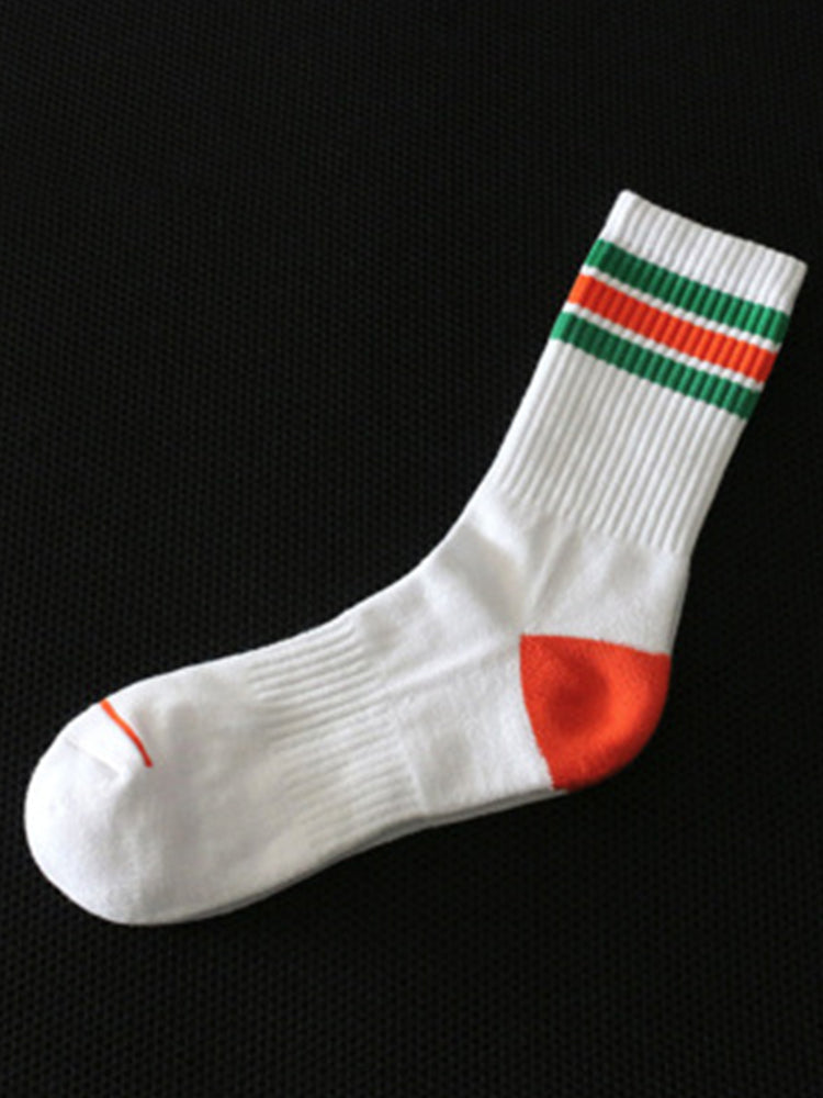 D.M Rainbow Striped Sports Cotton Socks