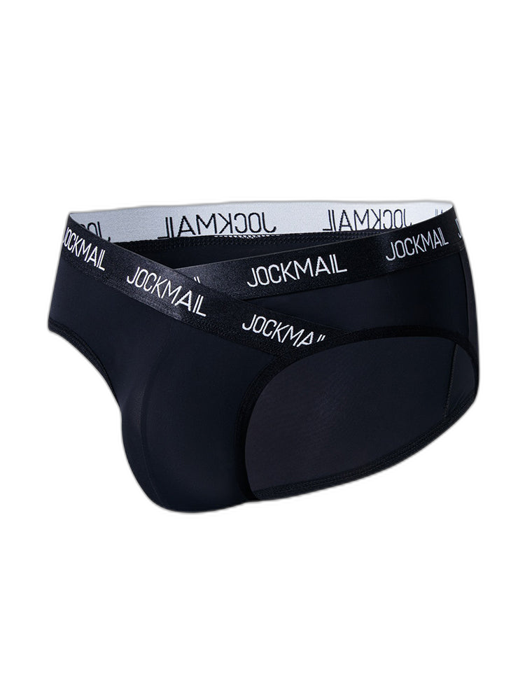 2 Pack Men's Sporty Letter Print Supportive Low-Rise Ice Silk Skin-Friendly Bikini