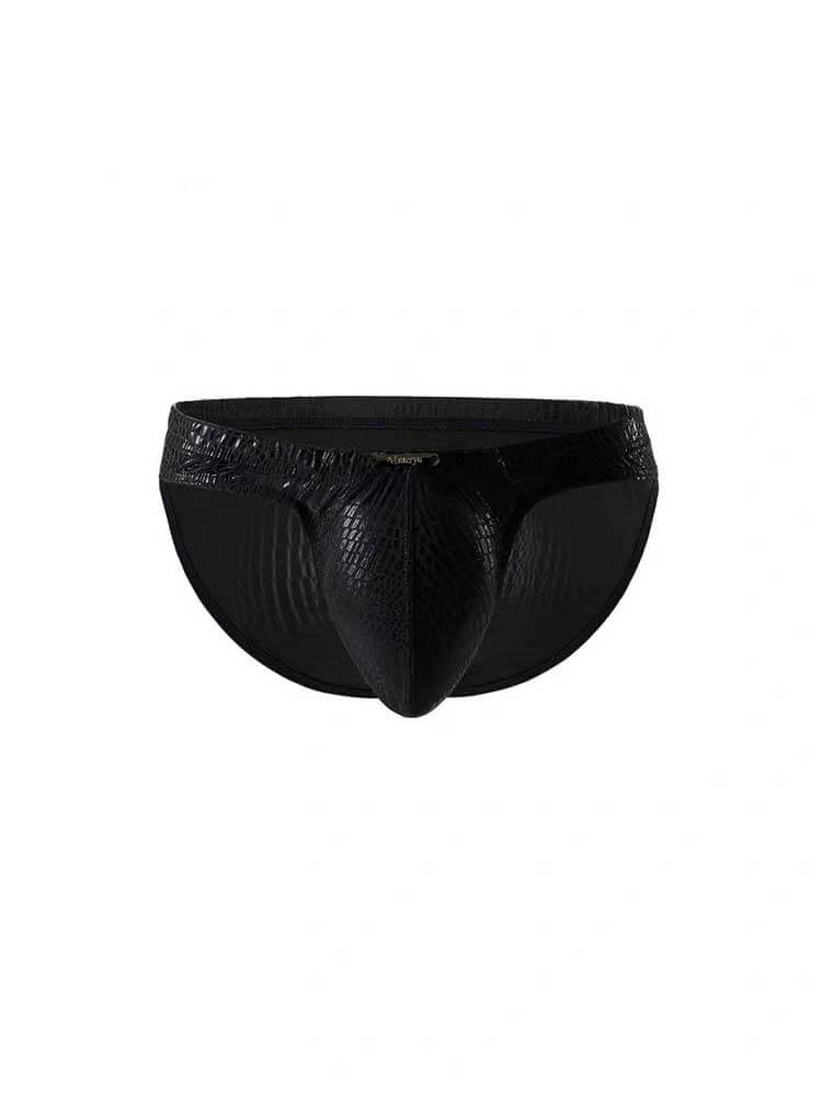 Men's Sexy Butt-Lifting Snake-Print Large Pouch Briefs