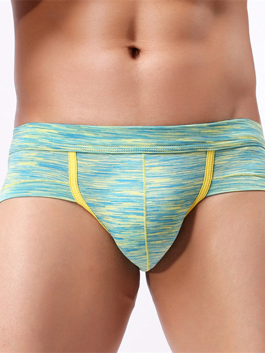 4 Pack Men's Striped U-convex Pouch Briefs