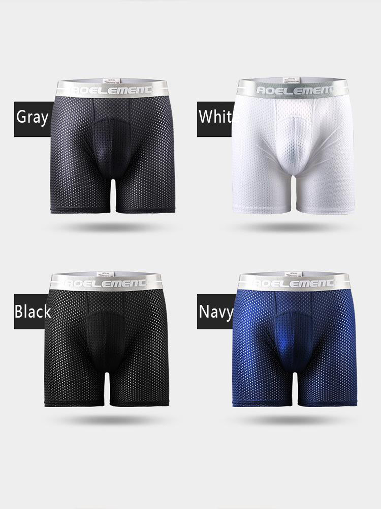 2 Pack Mesh Ice Silk Moisture Wicking Sport Boxer Underwear