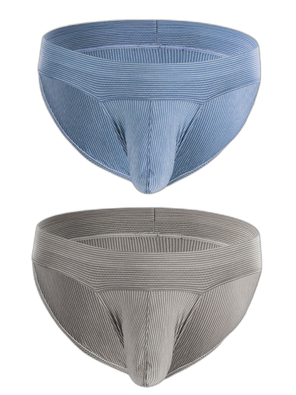 2 Pack Ball Support Pouch Ribbed Men's Bikini Underwear