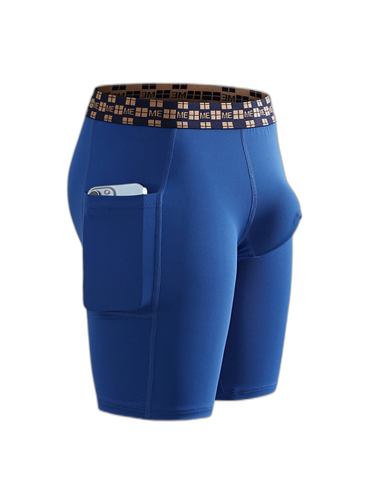 2 Pack Men’s Compression Boxer Shorts with Side Pocket