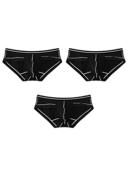3 Pack Men's Semi-Transparent Comfortable Soft Skin-Friendly Minimalist Briefs