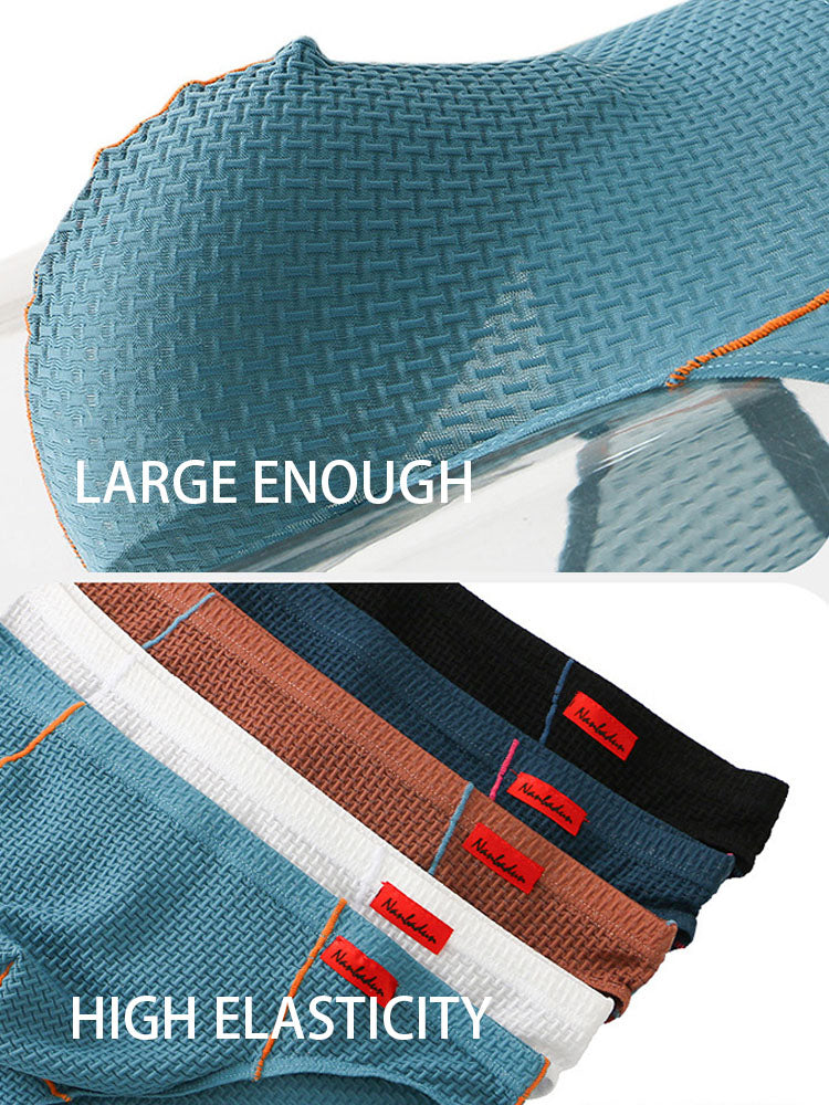 3 Pack Men's Nylon Plaid Lift Hip Briefs Triangle Briefs