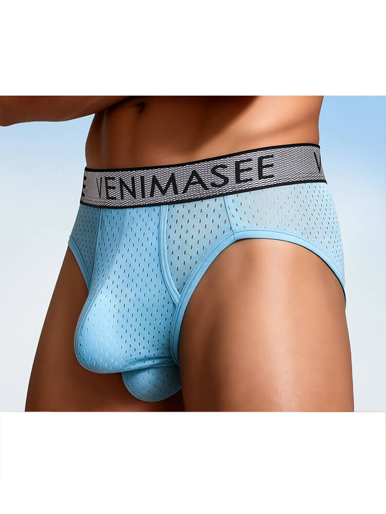 Men's Separated-Pouch Ice Silk Mesh Breathable Briefs