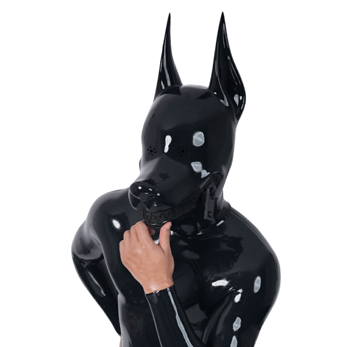 Furrjoi Zipper Dog Hood Black Perforated Eyes