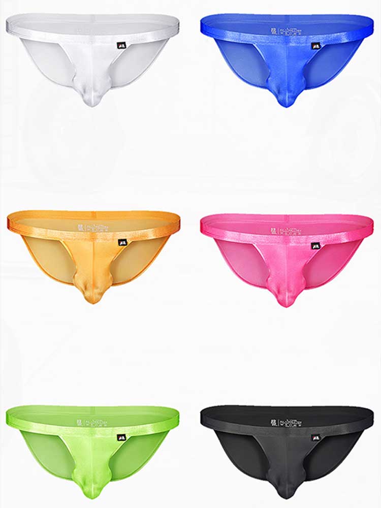 Men's Sexy High-Cut Stretch Low-Rise Ice Silk Briefs