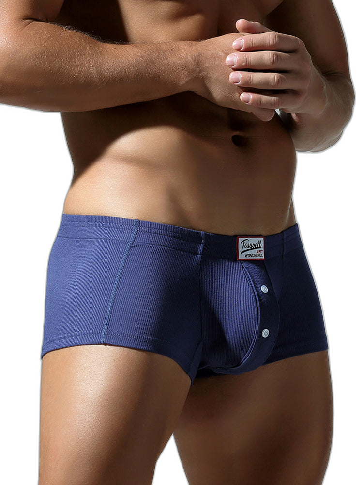 2 Pack Men's Soft Solid Color Simple Comfortable Breathable Trunks