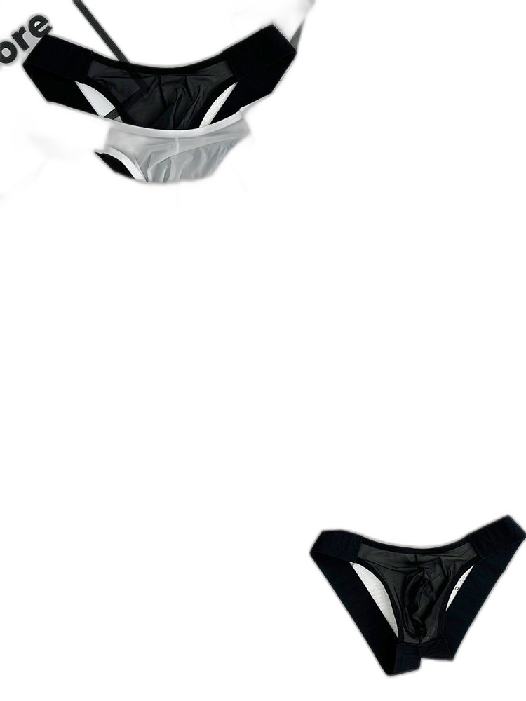 2 Pack Men's Sheer No-Waistband Jockstrap with Textured Pattern