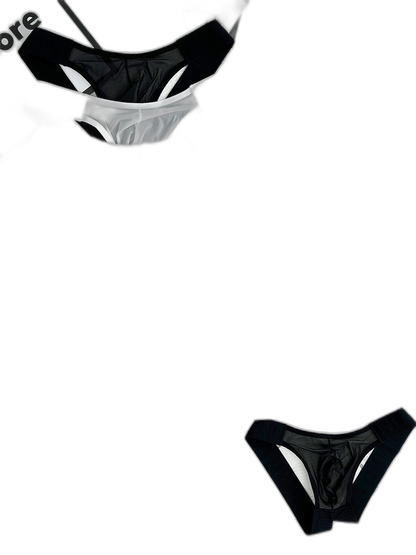 2 Pack Men's Sheer No-Waistband Jockstrap with Textured Pattern