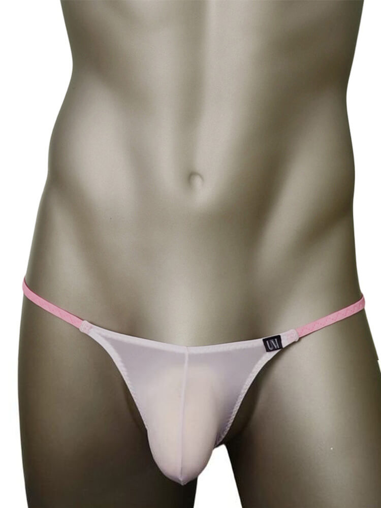 Men's Sexy Color-Block Elastic Thin Straps Thong