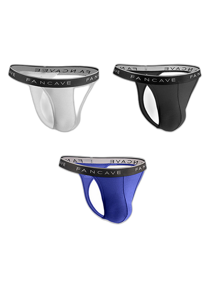 3 Pack Men's Modal U-Pouch Mid-Rise Thongs