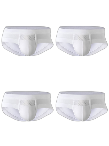 Aoelemen 4 Pack Men's Breathable U Convex Pouch Briefs