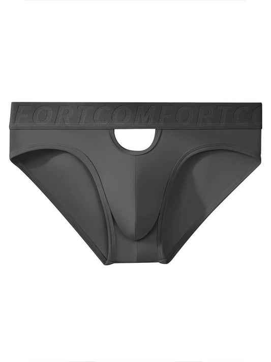 Men's Solid Color Cutout Bamboo Fiber Thin Briefs