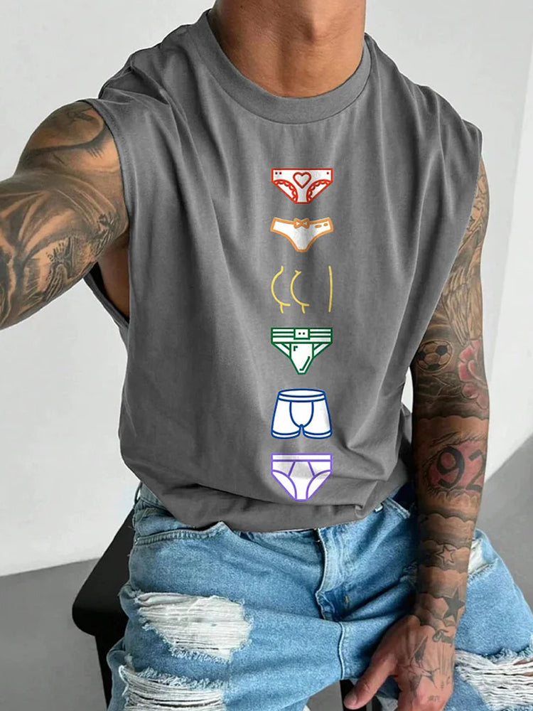 Men's Colorful Rainbow LGBTQ Print Vest Top