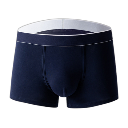 4Pcs Men's Cotton Solid Mid-rise Trunks