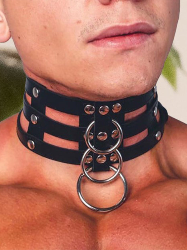 Corset Leather Collar Bracelet Set