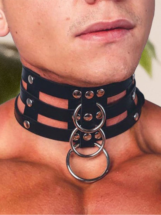Corset Leather Collar Bracelet Set