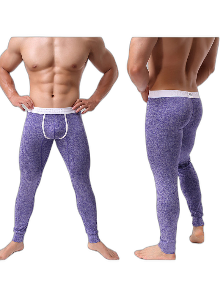 Men's U-Convex Pouch Sexy Base Layer Warm Pants Sleep Pants