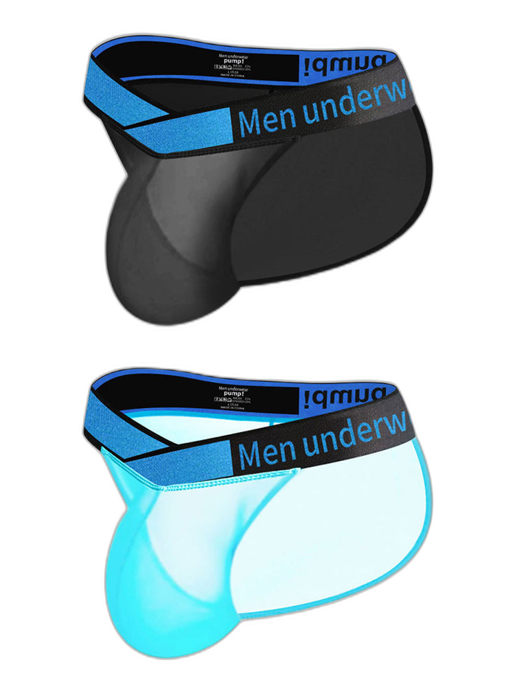 2 Pack Men's Ultra-Thin Semi-Transparent Sexy Sports Bikini