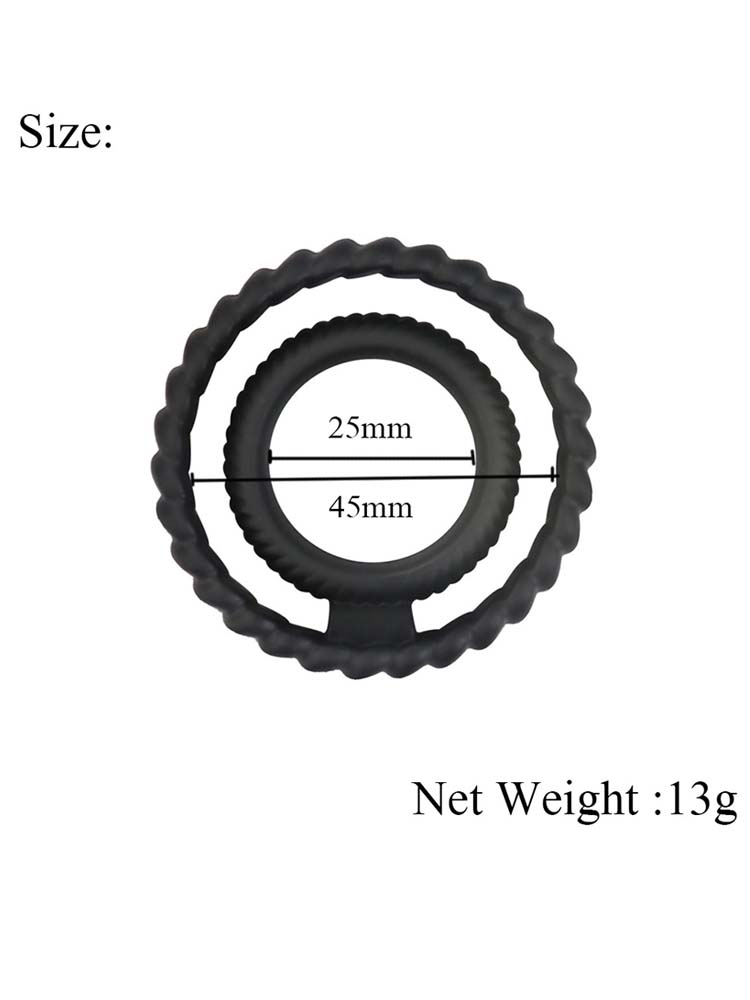Braided Double Silicone Locking Sperm Ring