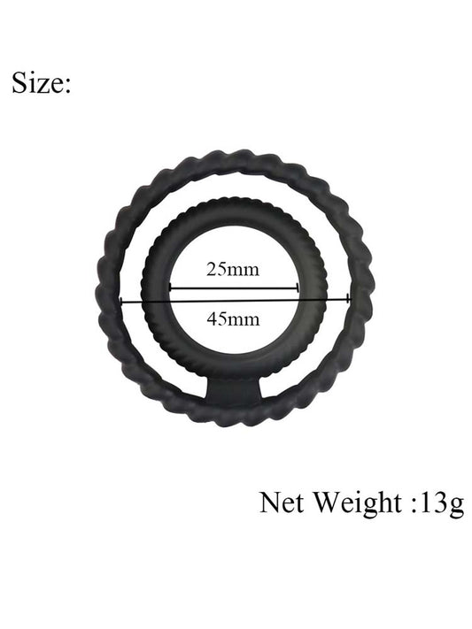 Braided Double Silicone Locking Sperm Ring