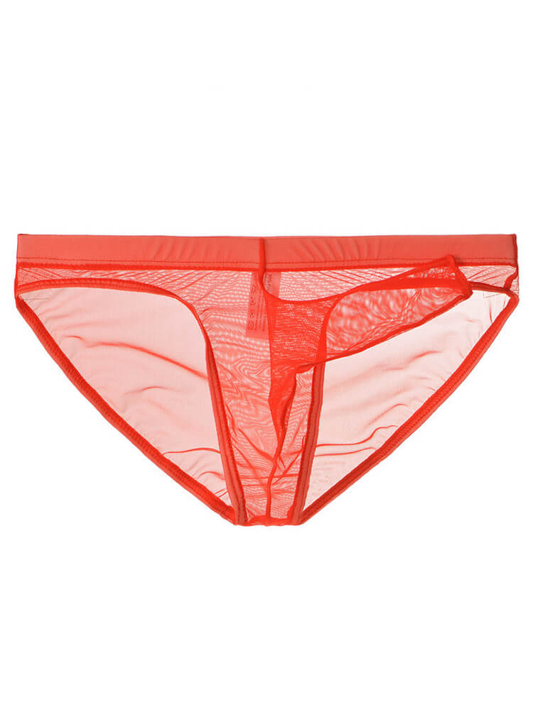 Men's Transparent Mesh Elephant Trunk Open Briefs