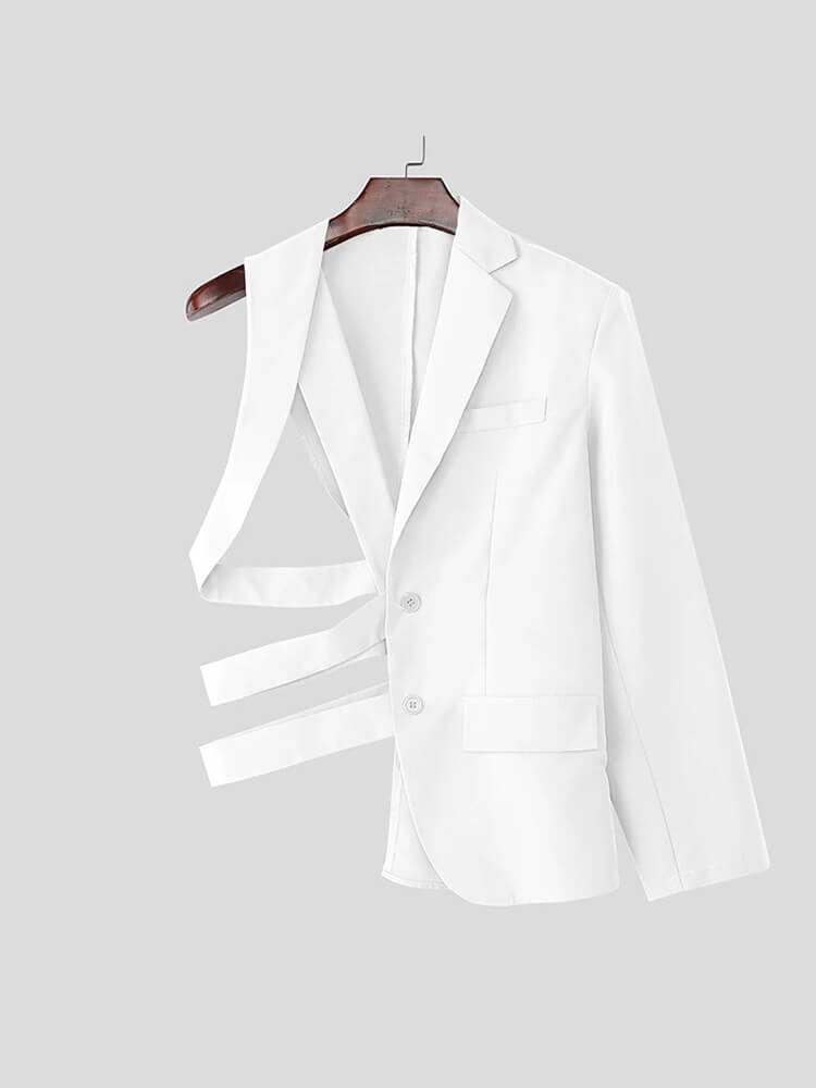 Men's Stylish Criss-Cross Straps Cut-Out Blazer