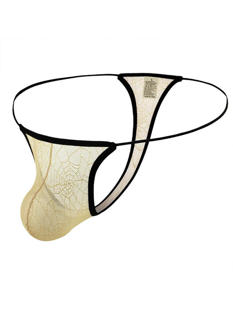 Men's Sexy See-Through Lace String Thong