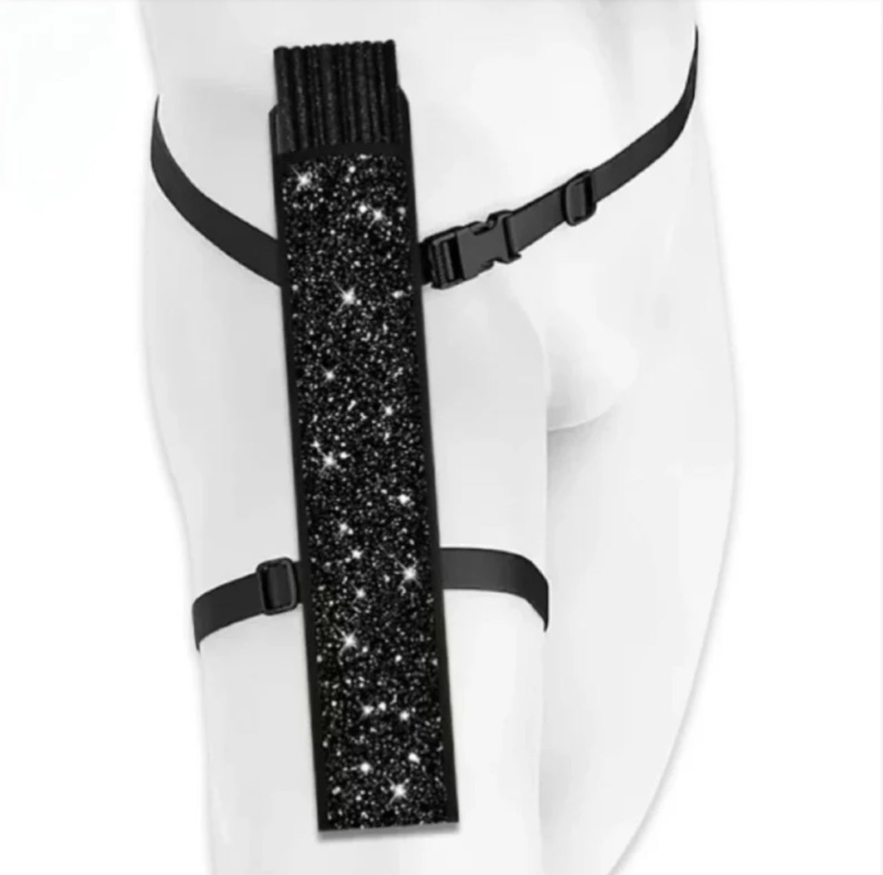 Transparent Peach Disco Glitter XL Festival Fan