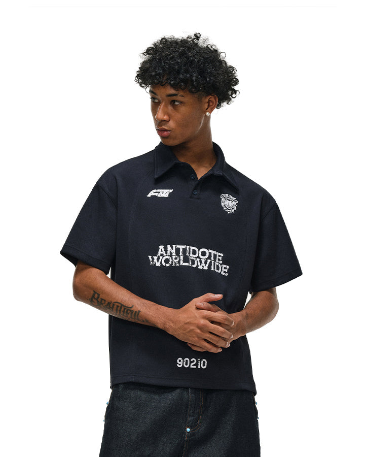 KIIKIO High Street Distressed Graphic Collared Tee