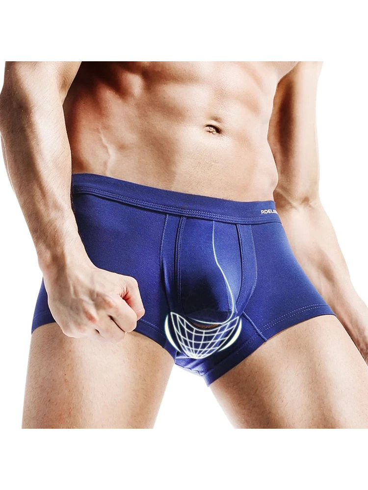 Men's Double Pouch Underwear Separate Pouch Modal Trunks