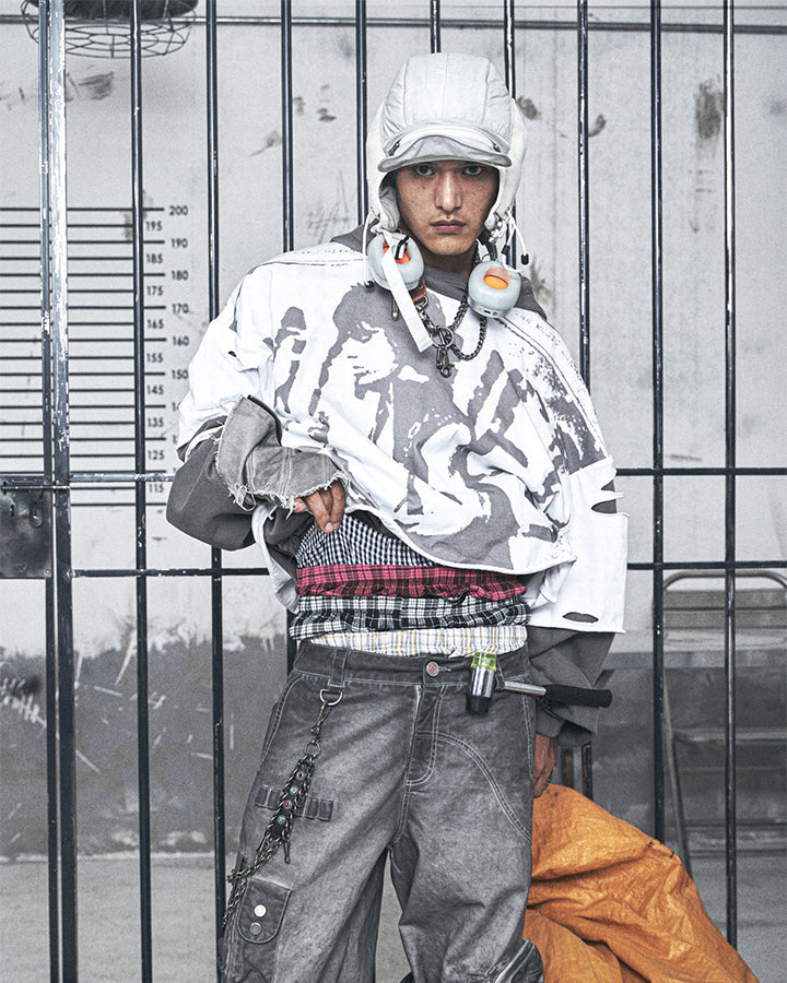 KIIKIO Grunge Layered Hoodie