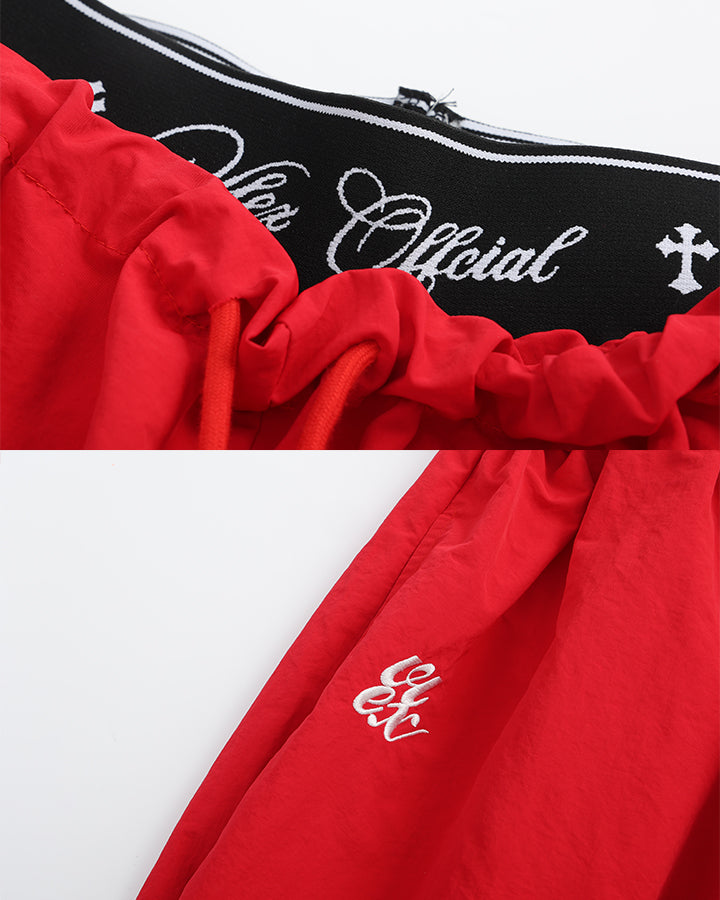 KIIKIO Retro Cross-Waistband Parachute Pants