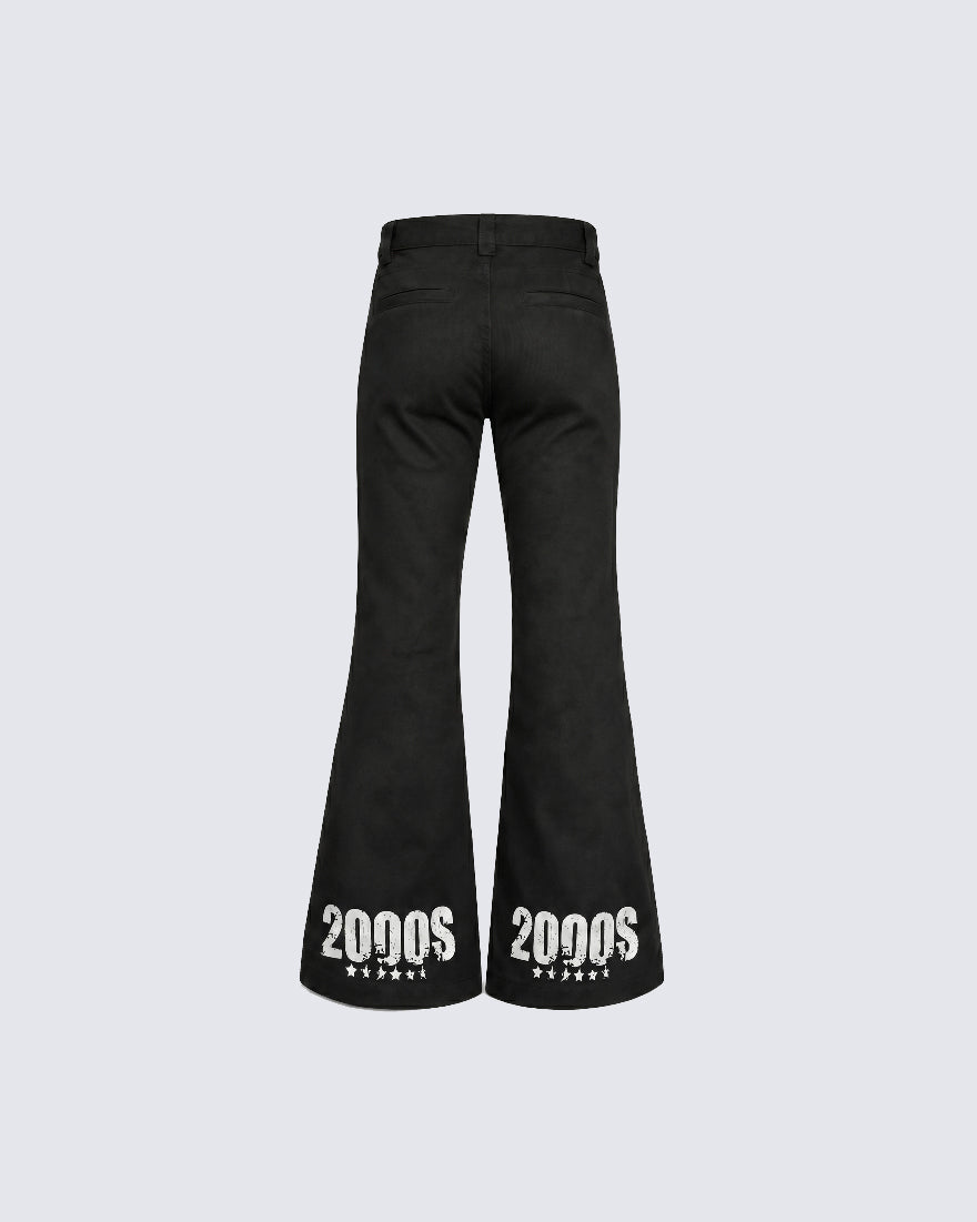 KIIKIO Y2K Graphic Flared Slim Fit Pants