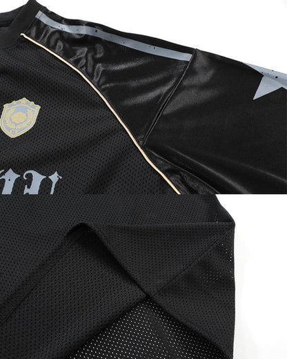 Y2K Star Patch Mesh Football Jersey Tee New