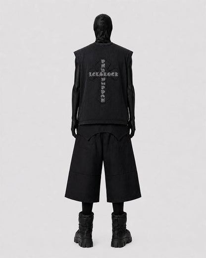 Dark Gothic Cross Sleeveless Streetwear Vest