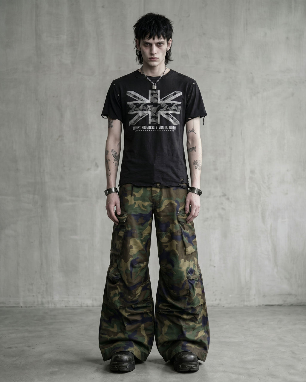 KIIKIO-New Y2K Camo Multi-Pocket Wide Leg Cargo Pants