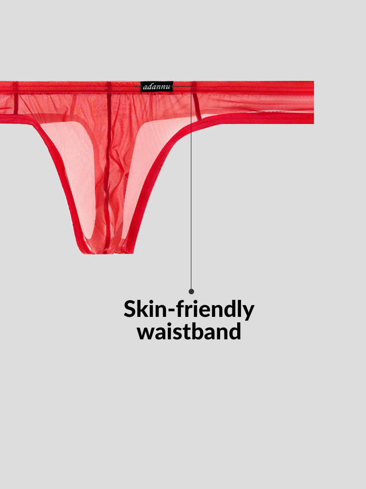 2 Pack Men's Sexy Semi-Transparent Thong